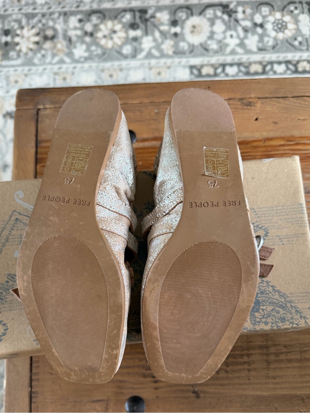 Free People Mimosa Mary Jane Champagne Metallic - Picture 12 of 15